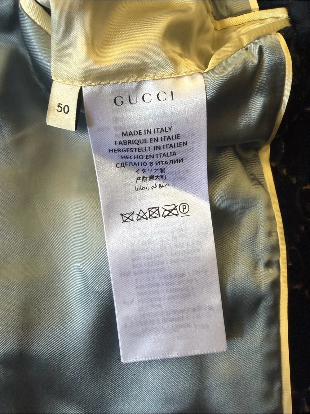 Gucci Men’s Gg Velvet Blazer size 50R $3500